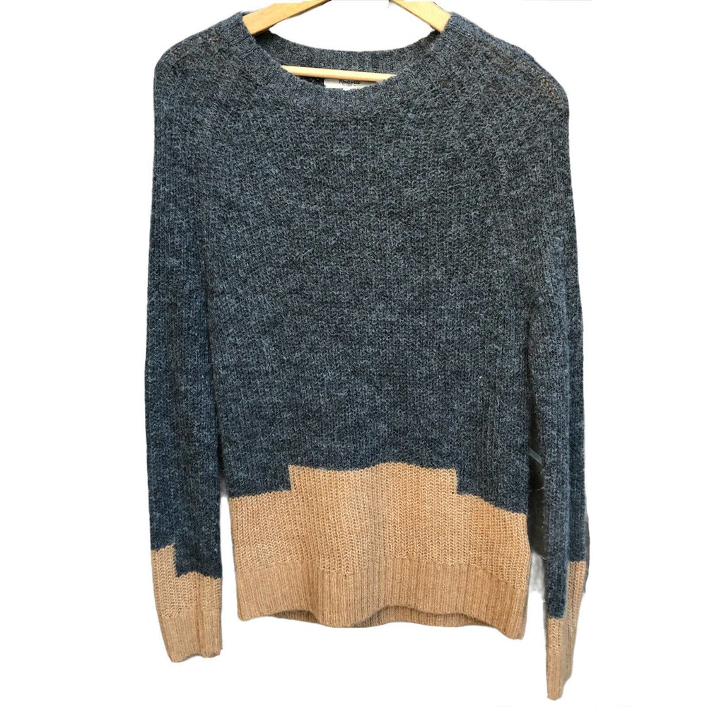 Madewell Sweater Women's Gray Tan Long Sleeve